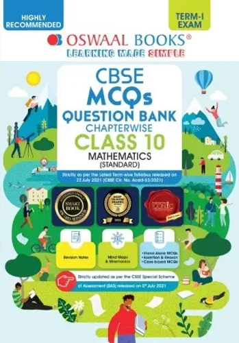 Oswaal CBSE MCQs Question Bank Chapterwise For Term-I, Class 10, Mathematics (Standard) (With the largest MCQ Question Pool for 2021-22 Exam)