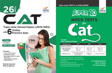 26 Years CAT Topic-wise Solved Papers (2019-1994) with 10 Practice Sets -Set of 2 Books