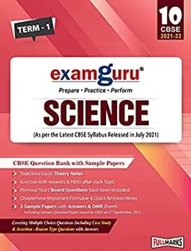 Examguru Science Question Bank with Sample Papers Term-1 (As per the Latest CBSE Syllabus Released in July 2021) Class 10