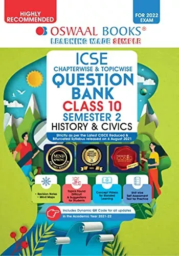 Oswaal ICSE Chapter-wise & Topic-wise Question Bank For Semestar-II, Class 10, History & Civics Book (For 2022 Exam) 