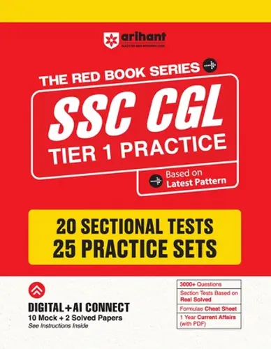 SSC CGL Tier-1 2026 Practice Book | 20 Sectional Tests & 25 Practice Sets | 3000+ Questions & Cheat Sheet | Digital + AI Connected 10 Mock Tests + FREE 1 Year Current Affairs