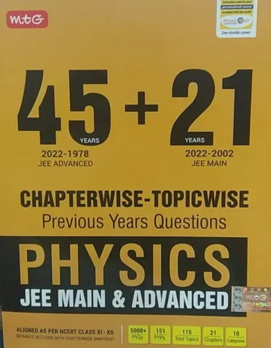 45+21 CHAPTERWISE - TOPICWISE PREVIOUS YEARS QUESTIONS PHYSICS JEE MAIN &  ADVANCED 