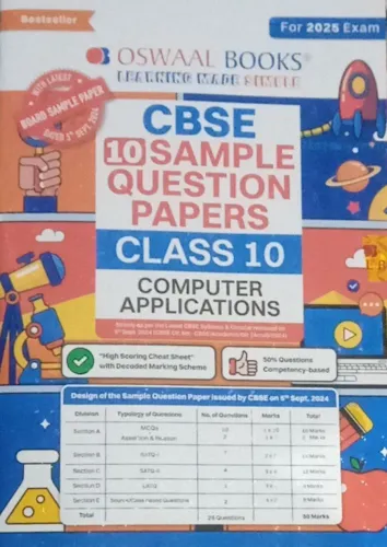 CBSE10 Sample Question Paper Computer Applications-10 (2025)