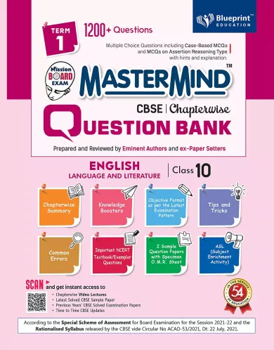 Master Mind CBSE Question Bank - English Language and Literature Class 10 |Term 1|For Session 2021-2022 (Objective Format as per the Latest Examination Pattern) for CBSE Board