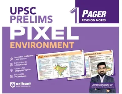 UPSC Prelims Environment | Pixel 1-Pager Revision Notes | Fast Revision, Entire Prelims GS in 1-Page Format, Concept & Fact Infographics with PYQ-Based Preparation
