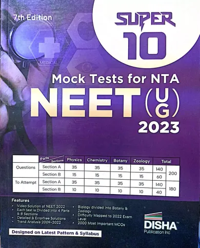 Super 10 Mock Tests For Nta Neet