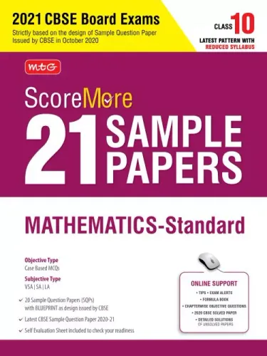ScoreMore 21 Sample Papers CBSE Boards – Class 10 Mathematics Standard