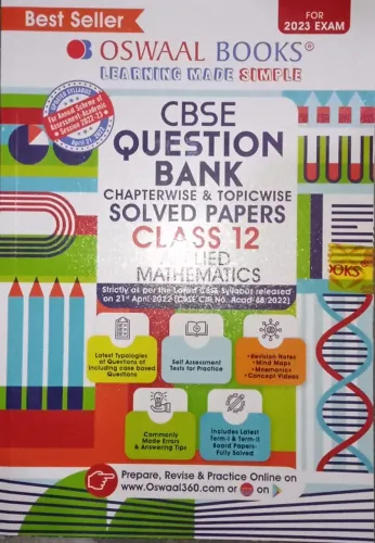 Oswaal CBSE Chapterwise & Topicwise Question Bank Class 12 Applied Mathematics Book