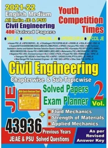 JE Civil Engineering Chapter-Wise Solved Papers/Exam Planner Vol 2 With Formula Chart  (Paperback, Youth Experts)