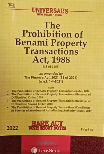 Prohibition Of Benami Property Transactions Act 1988