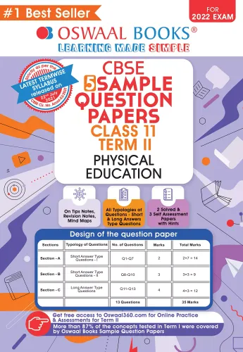 Oswaal CBSE Term 2 Physical Education Class 11 Sample Question Papers Book (For Term-2 2022 Exam) 