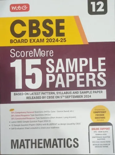 Score More 15 Sample Papers Mathematics-12 (2024-25)