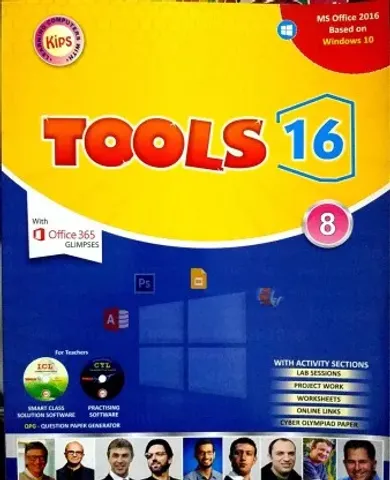 Kips Tools 16 Based on Windows 10 with MS Office 2016 for Class 8 