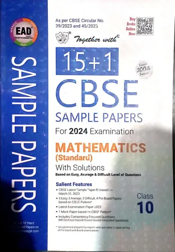 Together With Cbse Sample Papers 15+1 Mathe [Standard}-10 {2024}