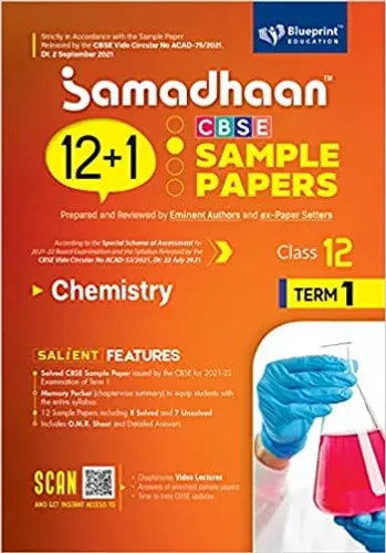 Samadhaan 12+1 CBSE Sample Paper of Chemistry Class 12 (Term 1) - For 2021-2022 Board Examination Paperback – 20 September 2021