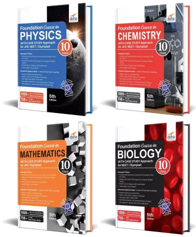 Foundation Course in Physics, Chemistry, Mathematics & Biology for JEE/ NEET/ Olympiad Class 10 - 5th Edition -Set of 4 Books
