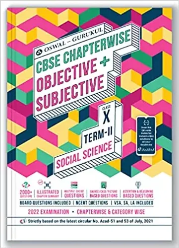 Oswal-Gurukul Social Science Chapterwise Objective & Subjective for CBSE Class 10 Term II Exam 2022 : 2000+ New Pattern Questions (MCQs, NCERT, Case) Paperback – 4 December 2021