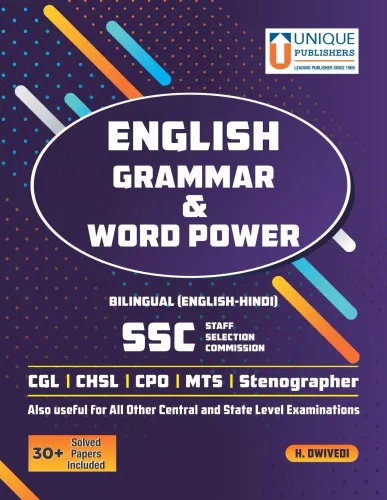 SSC–English Grammar and Word Power (Bilingual English-Hindi)