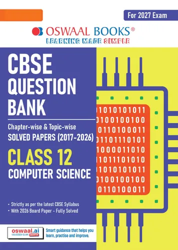 CBSE Class 12 Computer Science Question Bank | Chapter & Topic-wise Solved Papers (2017-2026) | Based on Latest Syllabus (April 2026) | Includes 2026 Papers | | For 2027 Exam