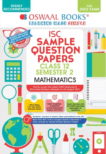 Oswaal ISC Sample Question Papers Class 12, Semester 2 Mathematics Book (For 2022 Exam)