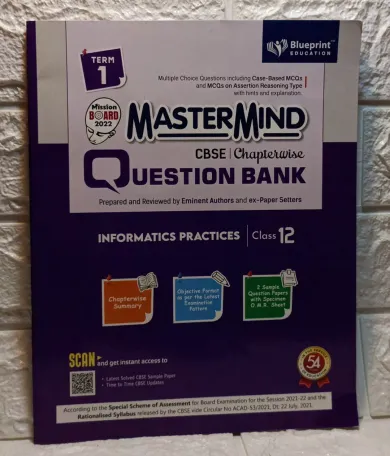 Master Mind CBSE Question Bank - Informatics Practices Class 12 |Term 1 |For Session 2021-2022