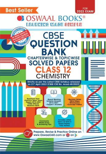 Oswaal CBSE Chapterwise & Topicwise Question Bank Class 12 Chemistry Book (For 2022-23 Exam)