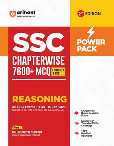SSC Reasoning Chapterwise 7600+ MCQs | For CGL, CHSL, CPO, MTS, GD & Steno Exams | Eduquity & TCS Questions Till 2026 | Quick Revision Points + 100% Detailed Solutions