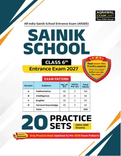 Examcart Sainik School Class 6 Practice Sets Book For Entrance Exam 2027 (English Medium) | 20 Practice Sets