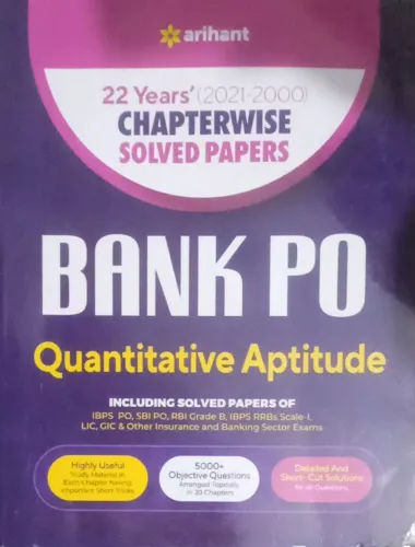 22 Years Bank PO Quantitative Aptitude Chapter wise Solved Papers (2023)  
