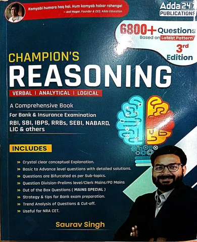 Champions Reasoning Verbal/analytical/logical/ 6800+ Ques