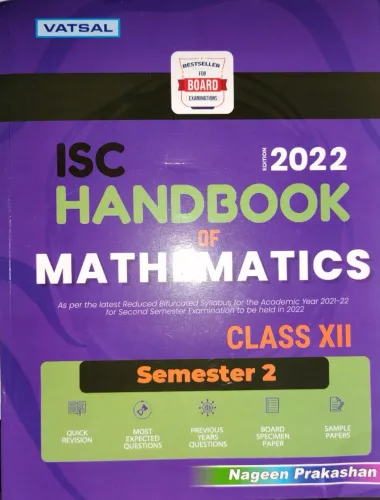 Isc Handbook Of Mathematics Class12 (Sem-2)