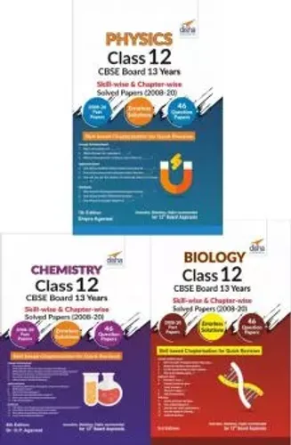 Physics, Chemistry, Biology Class 12 CBSE Board 13 Years Skill-wise & Chapter-wise Solved Papers (2008 - 20) 3nd Edition-set of 3 books