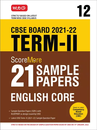 MTG Score more 21 Sample Papers Class 12 Term 2 English Core, Based on Term 2 Syllabus Issued by CBSE Exam 2022  