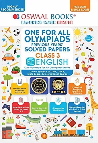 One for All Olympiad Previous Years’ Solved Papers, Class-3 English Book (For 2022 Exam)