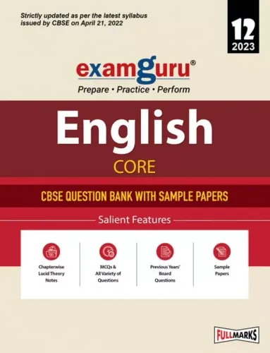 Examguru English Core CBSE Question Bank with Sample Papers for Class 12 for 2023 Exam (Cover Theory and MCQs)