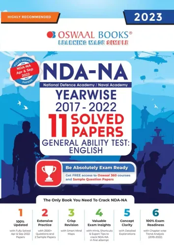 NDA-NA National Defence Academy 11 Solved Papers General Ability Test : English