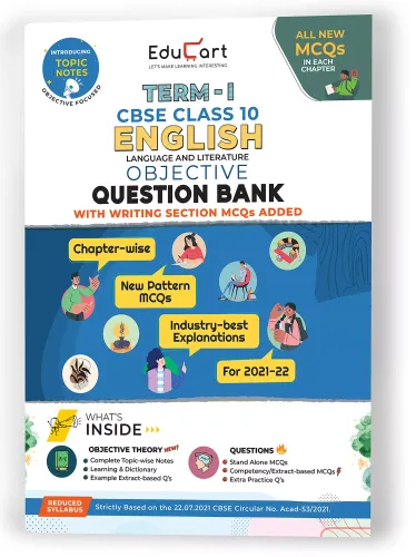 Educart TERM 1 ENGLISH MCQ Class 10 Question Bank Book 2022 (Based on New MCQs Type Introduced in 2nd Sep 2021 CBSE Sample Paper)