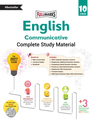 Full Marks English Communicative Complete Study Material Class 10 | Based on Main Course Book, Literature Reader, Workbook | Includes Chapterwise Summary, Solved Q/A, Practice Papers and More
