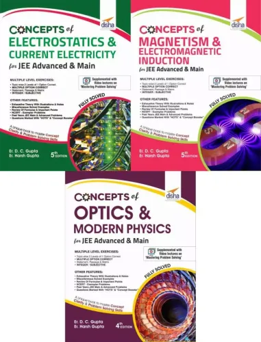 Concepts of Class 12 Physics for JEE Advanced & Main - (Electricity, Magnetism, Optics & Modern Physics) 4th Edition-set of 3 books