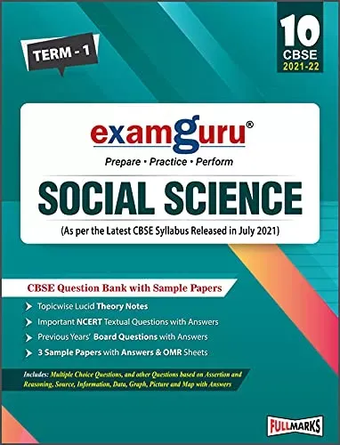 Examguru Social Science Question Bank With Sample Papers Term-1 (As Per The Latest CBSE Syllabus Released In July 2021) Class 10