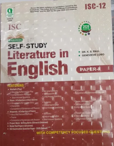 Self Study Isc English Literature Paper-2-12