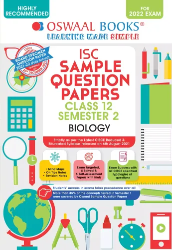 Oswaal ISC Sample Question Papers Class 12, Semester 2 Biology Book (For 2022 Exam)