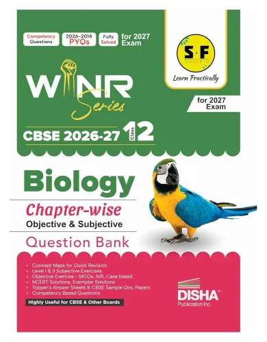 Disha WINR Series CBSE 2026-27 Class 12 Biology Chapter-wise Objective & Subjective Question Bank | One-shot solution for 2027 Exam | NCERT, Exemplar, SQP, Competency & PYQs | Fully Solved