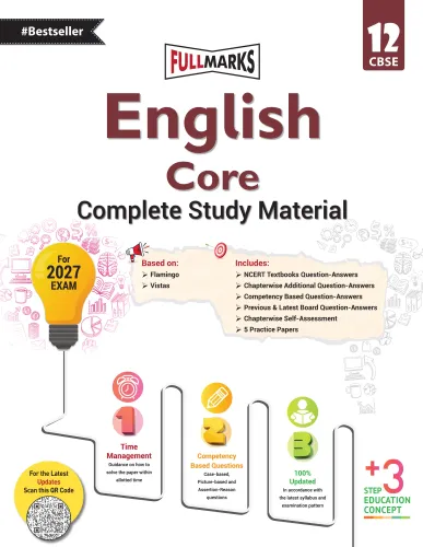 Full Marks English Core Complete Study Material Class 12 | Based on Flamingo, Vistas | Includes Chapterwise Summary, Solved Q/A, Practice Papers and More