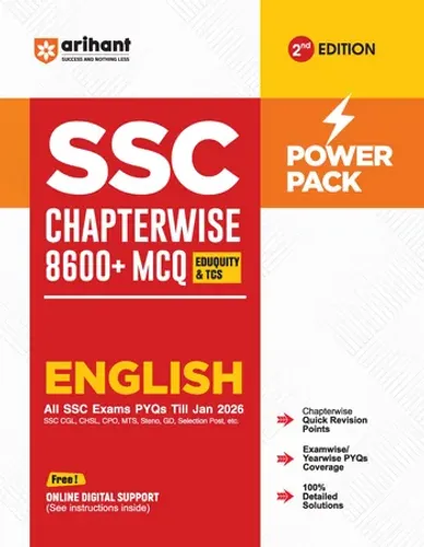 SSC English Chapterwise 8600+ MCQs | For CGL, CHSL, CPO, MTS, GD & Steno Exams | Eduquity & TCS Questions Till 2026 | Quick Revision Points + 100% Detailed Solutions