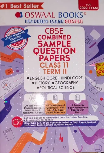 Oswaal CBSE Term 2 English Core, Hindi Core, History, Geography, Political Science Class 11 Combined Sample Question Paper Book (For Term-2 2022 Exam) 