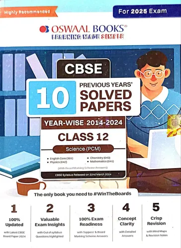 Cbse 10 Previous Years Solved Papers YearWise 2014-2024 Science Pcm Class-12