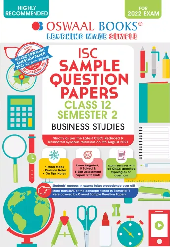 Oswaal ISC Sample Question Papers Class 12, Semester 2 Business Studies Book (For 2022 Exam) 