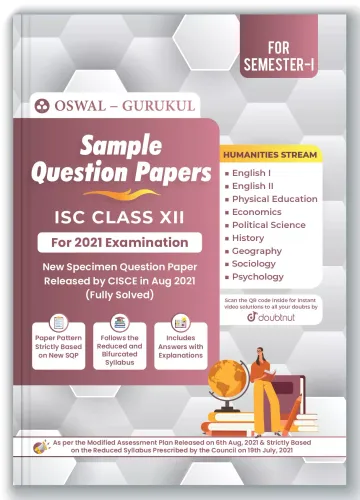 Sample Question Papers for ISC Humanities Class 12 Semester I Exam 2021 : MCQs & Solved New Specimen Eng, Eco, Pol Sc, History, Geo, Sociology, Psycho