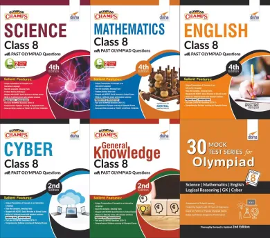 Olympiad Champs Science, Mathematics, English, Cyber & GK Class 8 with 30 Mock Tests (set of 6 books) 2nd Edition